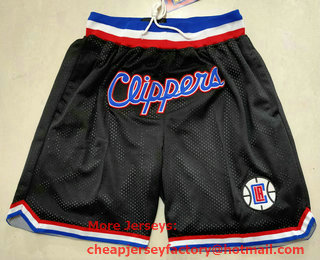 Men's Los Angeles Clippers Black Just Don Swingman Throwback Shorts