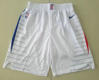 Men's Los Angeles Clippers White 2019 Nike Swingman Stitched NBA Shorts