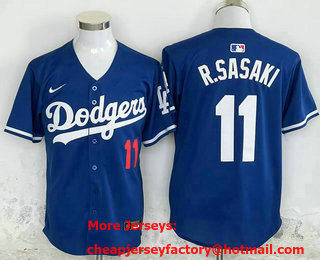 Men's Los Angeles Dodgers #11 Roki Sasaki Royal 2025 Alternate Limited Stitched Jersey