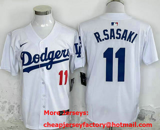 Men's Los Angeles Dodgers #11 Roki Sasaki White 2025 Home Limited Stitched Jersey