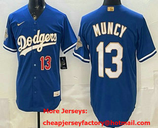Men's Los Angeles Dodgers #13 Max Muncy Blue 2026 Gold Collection Limited Jersey