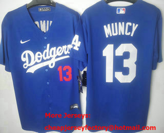 Men's Los Angeles Dodgers #13 Max Muncy Blue Limited Jersey