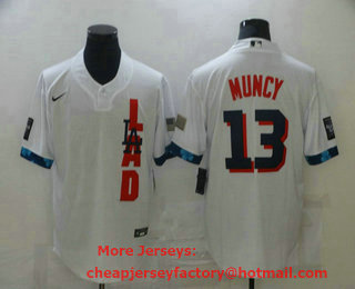 Men's Los Angeles Dodgers #13 Max Muncy White 2021 MLB All Star Stitched Cool Base Nike Jersey