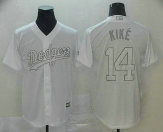 Men's Los Angeles Dodgers #14 Enrique Hernandez Kike White 2019 Players' Weekend Stitched Nickname Jersey