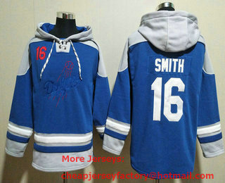 Men's Los Angeles Dodgers #16 Will Smith Blue Ageless Must Have Lace Up Pullover Hoodie