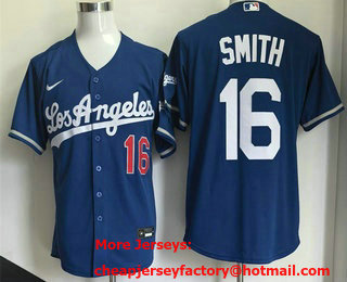 Men's Los Angeles Dodgers #16 Will Smith Blue Alternate Stadium Jersey
