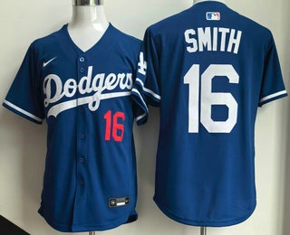 Men's Los Angeles Dodgers #16 Will Smith Blue Cool Base Jersey