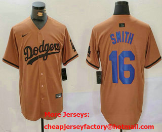 Men's Los Angeles Dodgers #16 Will Smith Olive Cool Base Limited Stitched Jersey