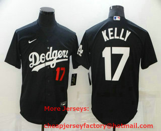 Men's Los Angeles Dodgers #17 Joe Kelly Black Stitched MLB Cool Base Nike Jersey
