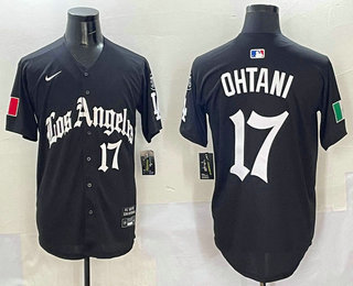 Men's Los Angeles Dodgers #17 Shohei Ohtani Black Alternate Mexico Limited Jersey