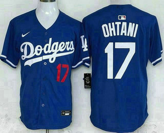 Men's Los Angeles Dodgers #17 Shohei Ohtani Blue Limited Jersey