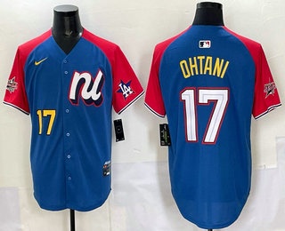 Men's Los Angeles Dodgers #17 Shohei Ohtani Blue Red 2025 All Star Limited Jersey