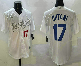 Men's Los Angeles Dodgers #17 Shohei Ohtani White Fashion Cool Base Jersey