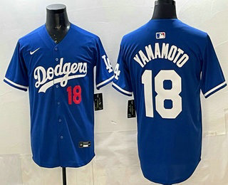 Men's Los Angeles Dodgers #18 Yoshinobu Yamamoto Blue Limited Jersey