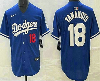 Men's Los Angeles Dodgers #18 Yoshinobu Yamamoto Blue Limited Jersey