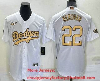 Men's Los Angeles Dodgers #22 Clayton Kershaw White 2022 All Star Stitched Cool Base Nike Jersey