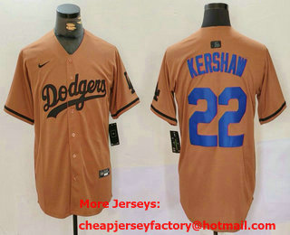 Men's Los Angeles Dodgers #22 Clayton Kershaw Olive Cool Base Limited Stitched Jersey