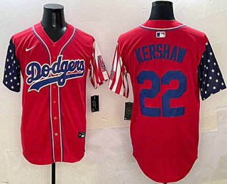 Men's Los Angeles Dodgers #22 Clayton Kershaw Red Limited Stitched Jersey
