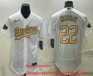 Men's Los Angeles Dodgers #22 Clayton Kershaw White 2022 All Star Stitched Flex Base Nike Jersey