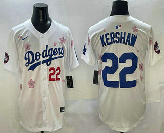 Men's Los Angeles Dodgers #22 Clayton Kershaw White 2025 Tokyo Series Limited Jersey