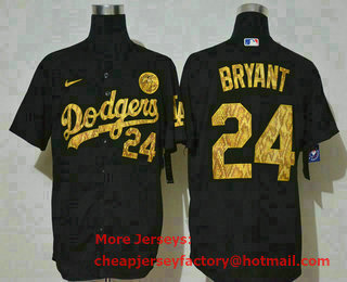 Men's Los Angeles Dodgers #24 Kobe Bryant Black Camo Fashion Stitched MLB Cool Base Nike Jersey
