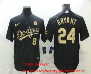 Men's Los Angeles Dodgers #24 Kobe Bryant Black Fashion Stitched MLB Cool Base Nike Jersey