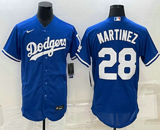 Men's Los Angeles Dodgers #28 JD Martinez Blue Stitched MLB Flex Base Nike Jersey