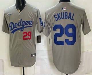Men's Los Angeles Dodgers #29 Tarik Skubal Grey Limited Stitched Jersey