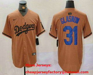 Men's Los Angeles Dodgers #31 Tyler Glasnow Olive Cool Base Limited Stitched Jersey