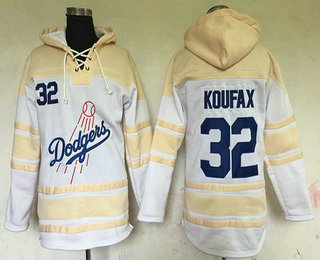 Men's Los Angeles Dodgers #32 Sandy Koufax Retired White Baseball MLB Hoodie