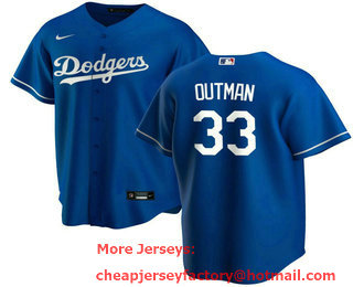 Men's Los Angeles Dodgers #33 James Outman Blue Cool Base Stitched Jersey
