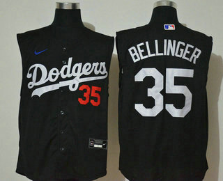 Men's Los Angeles Dodgers #35 Cody Bellinger Black 2020 Cool and Refreshing Sleeveless Fan Stitched MLB Nike Jersey