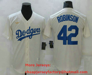 Men's Los Angeles Dodgers #42 Jackie Robinson White Stitched MLB Cool Base Cooperstown Collection Nike Jersey