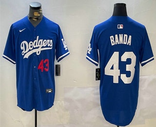 Men's Los Angeles Dodgers #43 Anthony Banda Royal Limited Stitched Jersey