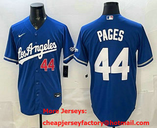 Men's Los Angeles Dodgers #44 Andy Pages Blue Alternate Stadium Jersey