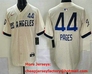 Men's Los Angeles Dodgers #44 Andy Pages Cream 2024 City Connect Limited Stitched Jersey