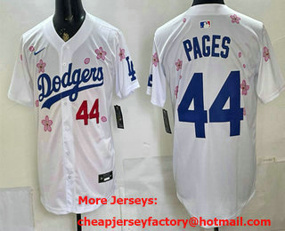 Men's Los Angeles Dodgers #44 Andy Pages White 2025 Tokyo Series Limited Stitched Jersey