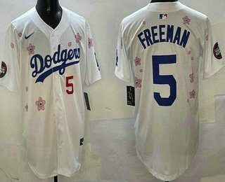 Men's Los Angeles Dodgers #5 Freddie Freeman White 2025 Tokyo Series Limited Jersey