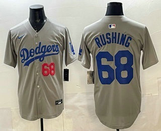 Men's Los Angeles Dodgers #68 Dalton Rushing Gray Limited Jersey