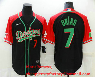Men's Los Angeles Dodgers #7 Julio Urias Black 2021 Mexican Heritage Stitched Baseball Jersey