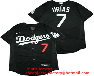 Men's Los Angeles Dodgers #7 Julio Urias Black Stitched MLB Flex Base Jersey