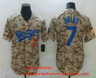 Men's Los Angeles Dodgers #7 Julio Urias Camo Stitched Cool Base Nike Jersey