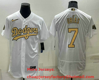 Men's Los Angeles Dodgers #7 Julio Urias White 2022 All Star Stitched Flex Base Nike Jersey