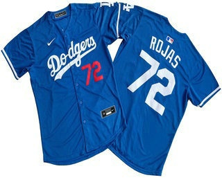 Men's Los Angeles Dodgers #72 Miguel Rojas Blue Limited Stitched Jersey
