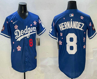 Men's Los Angeles Dodgers #8 Enrique Hernandez Blue 2025 Tokyo Series Limited Jersey
