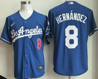 Men's Los Angeles Dodgers #8 Enrique Hernandez Blue Alternate Stadium Jersey