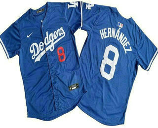 Men's Los Angeles Dodgers #8 Enrique Hernandez Blue Limited Jersey