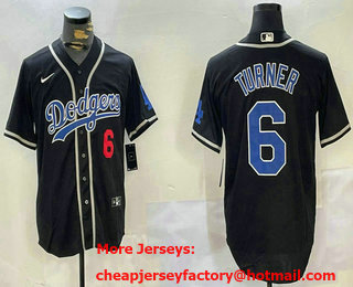 Men's Los Angeles Dodgers #8 Enrique Hernandez Number Black Stitched Cool Base Nik