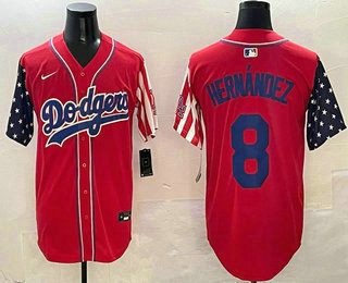 Men's Los Angeles Dodgers #8 Enrique Hernandez Red Limited Stitched Jersey
