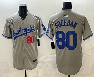 Men's Los Angeles Dodgers #80 Emmet Sheehan Grey Alternate Limited Jersey